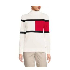 Tommy Hilfiger Flag Stella Colorblock Sweater Red, White & Navy Size Medium